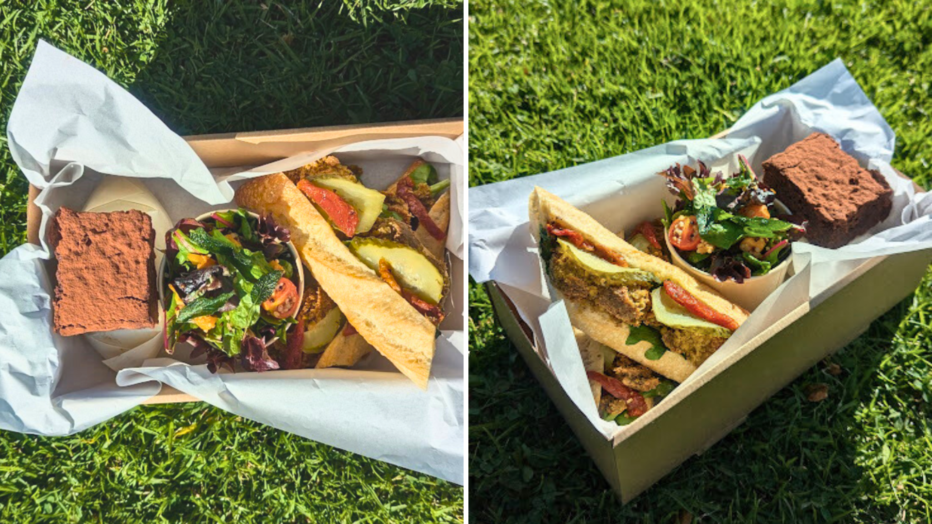 Vegan/vegetarian baguette with vegan salad option